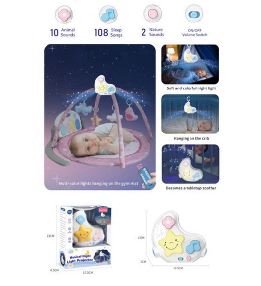 Jucărie Muzicala cu Proiecție Lumini pentru Bebeluși - 108 cântece, Sunete Natura și Animale, Lumina de Noapte